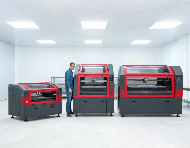 Boss Laser machine family in a working fabrication space